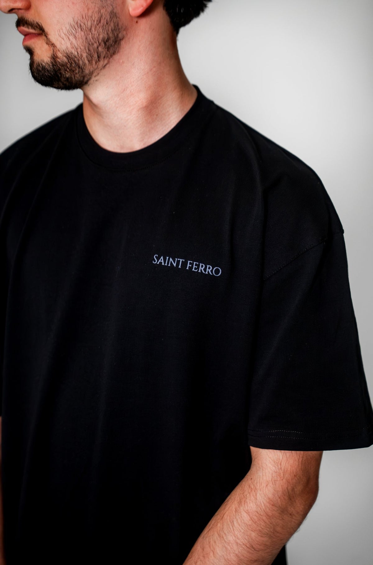 The Forge Tee in Ferro Black, chest logo