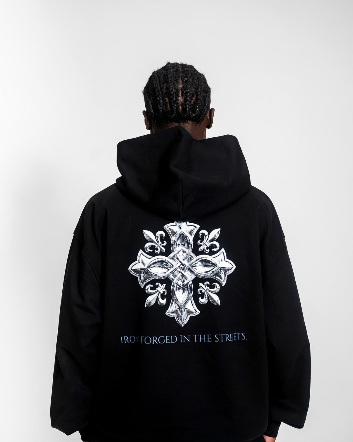 The Forge Hoodie Ferro Black — Rückenprint Ferro-Kreuz